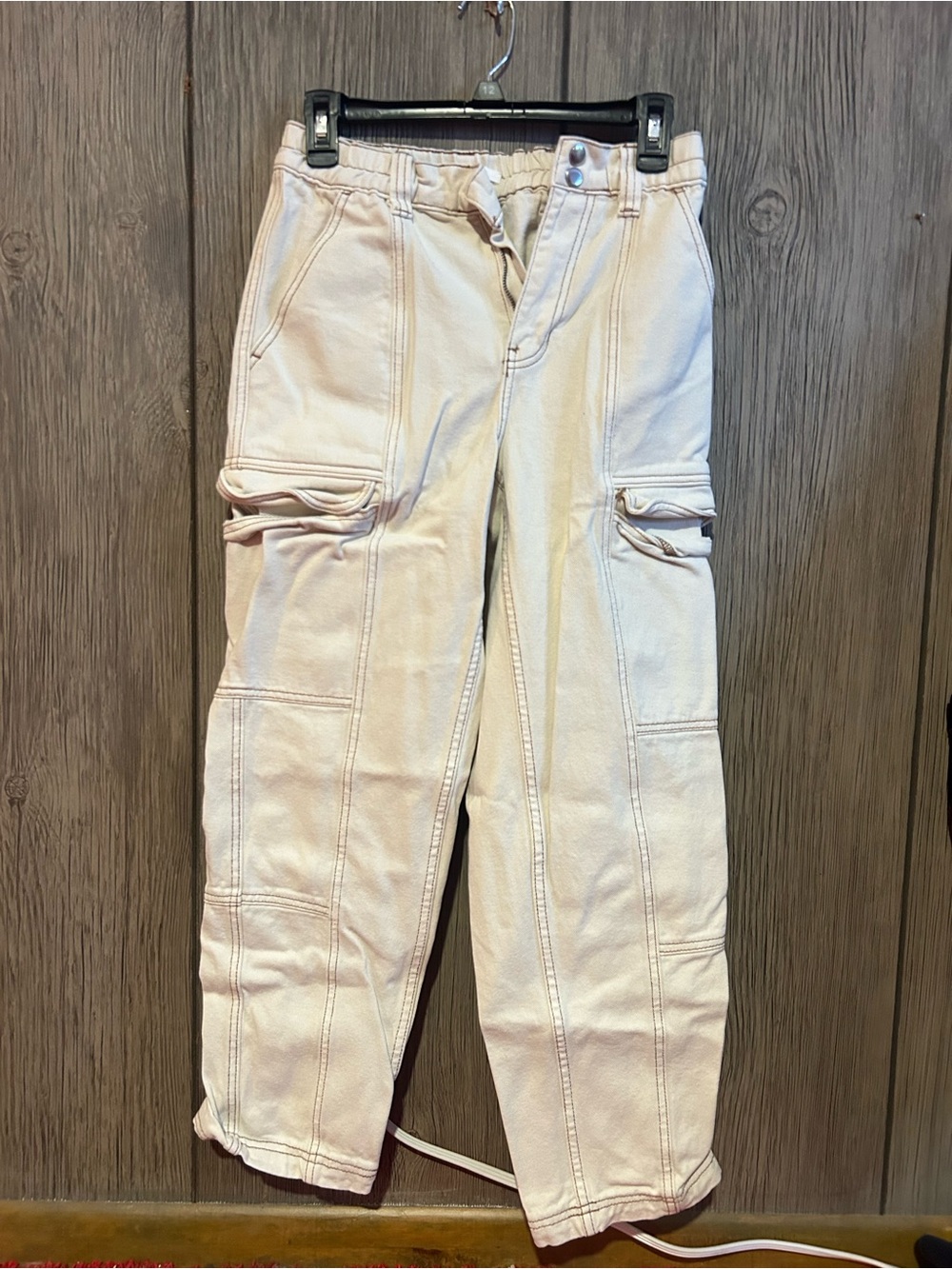 PacSun Women's Straight Leg Cargo Jeans - Cream